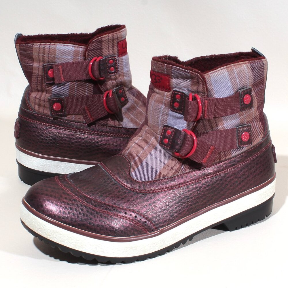 Women's UGG Boots Size 10 Marais Plaid Waterproof Ankle Boot - Picture 2 of 9